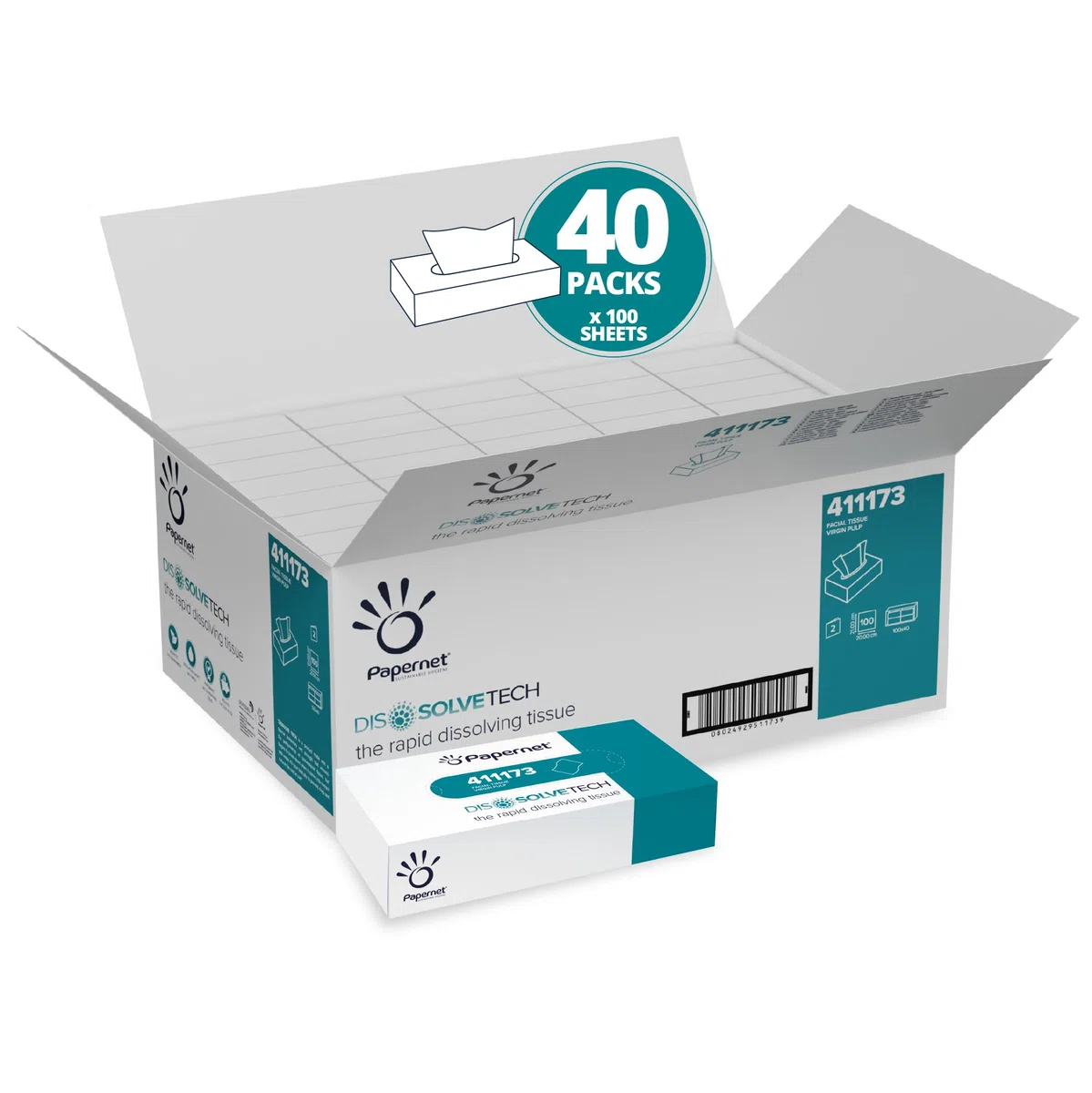 Papernet Veline Facciali Dissolve Tech - Pacco da 40 x 6779 gr