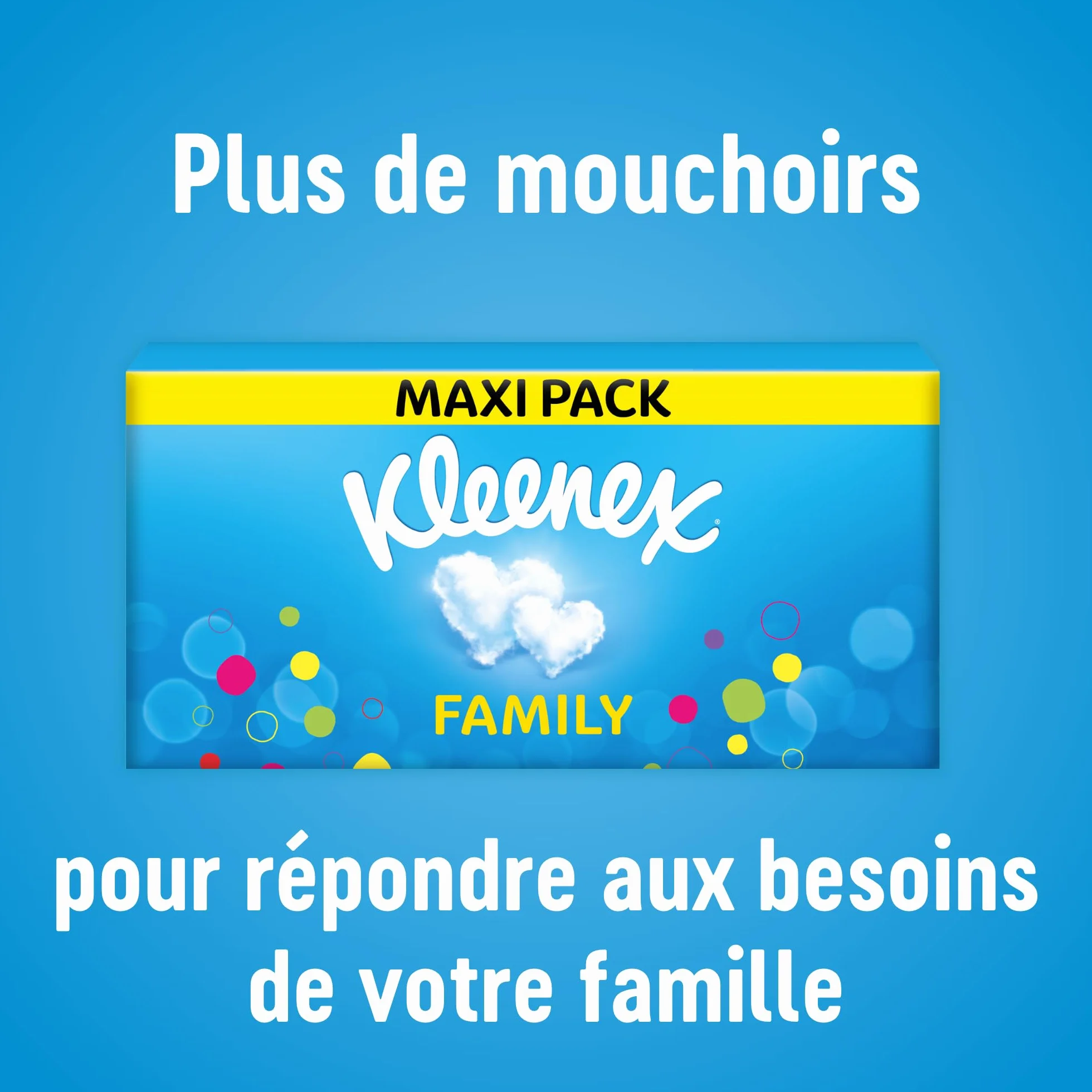 KLEENEX - Fazzoletti scatola maxi-pack Family (15 scatole da 128 fazzoletti) - formato ideale per tutta la famiglia - Made in France
