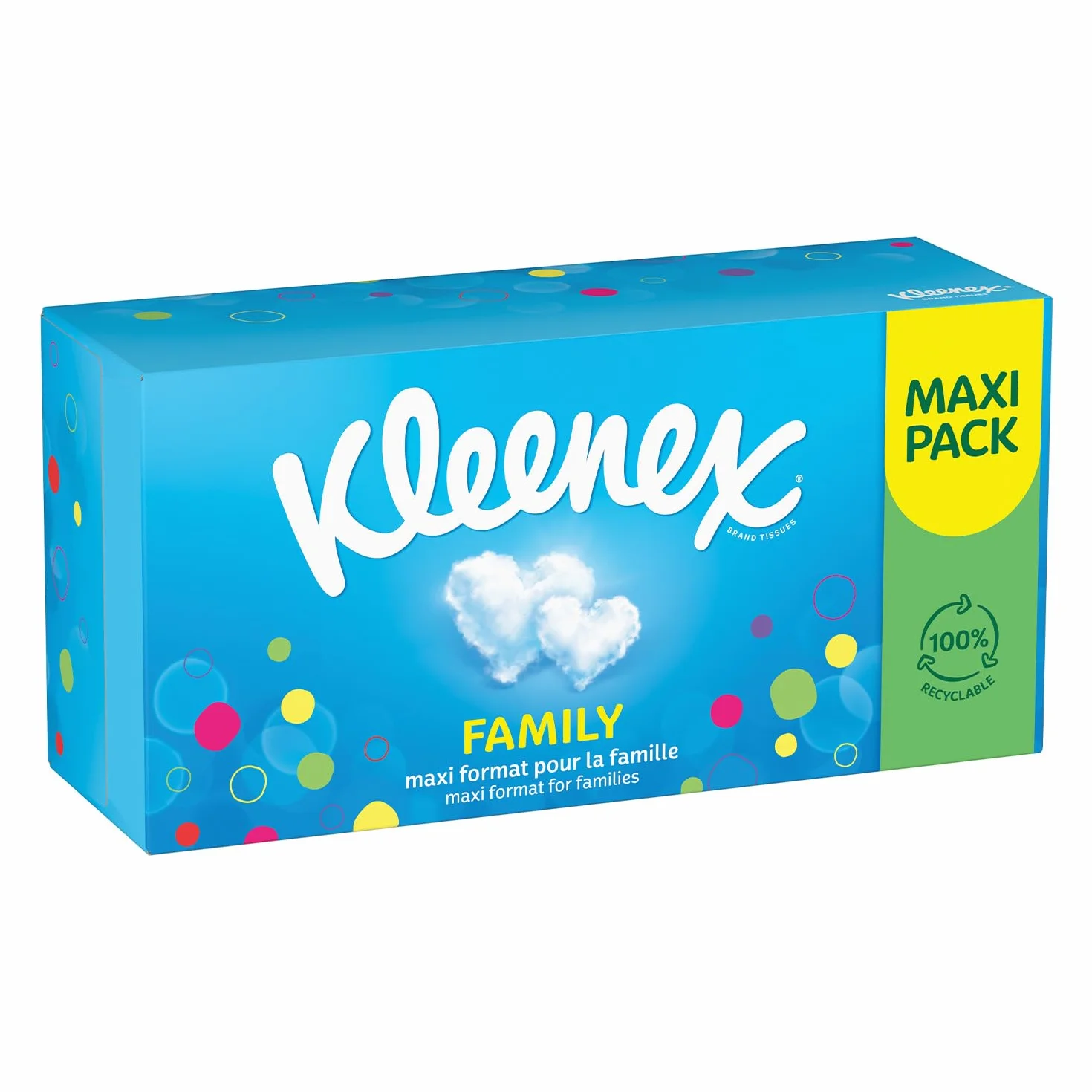 KLEENEX - Fazzoletti scatola maxi-pack Family (15 scatole da 128 fazzoletti) - formato ideale per tutta la famiglia - Made in France