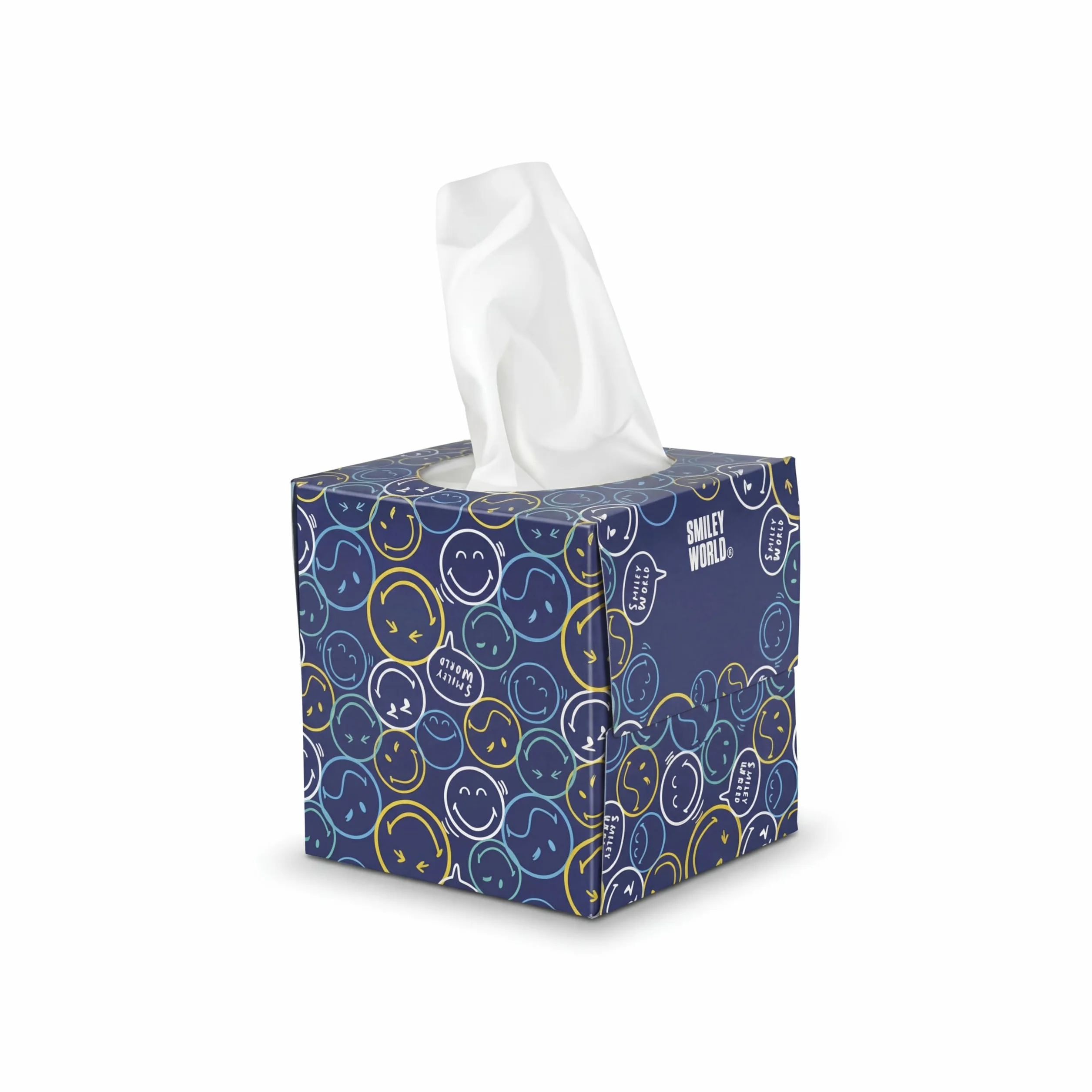 SMILEYWORLD Fazzoletti di Carta 3 Veli – 960 Fogli (20 Scatole Cubo x 48) – Fazzoletti Ultra Morbidi e Resistenti – Scatola Fazzoletti Design (POP EDITION)