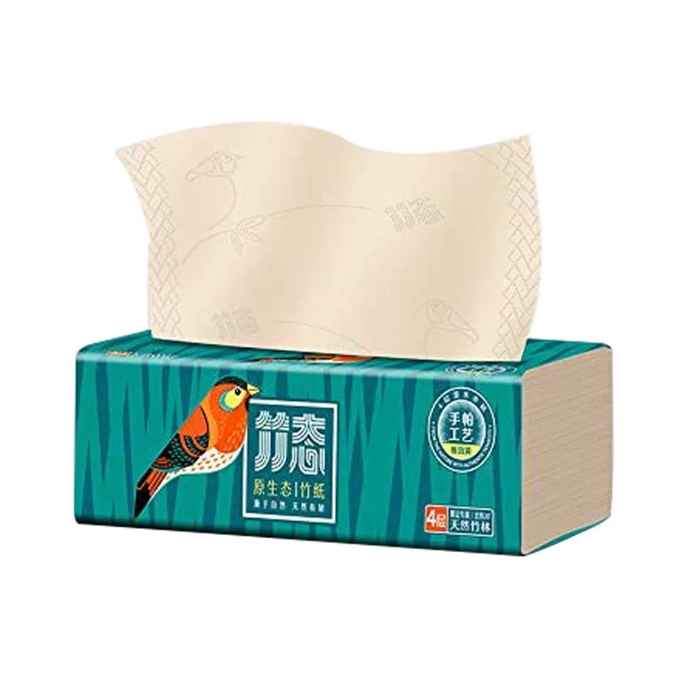 Natural & Soft Bamboo Pulp Paper Tissue Packs, 4 Ply,Fazzoletti di Carta, Natural and Soft Tissues, Fragrance-Free, No Dyes or Allergens, 8 Packs of 80 Disposable Tissues