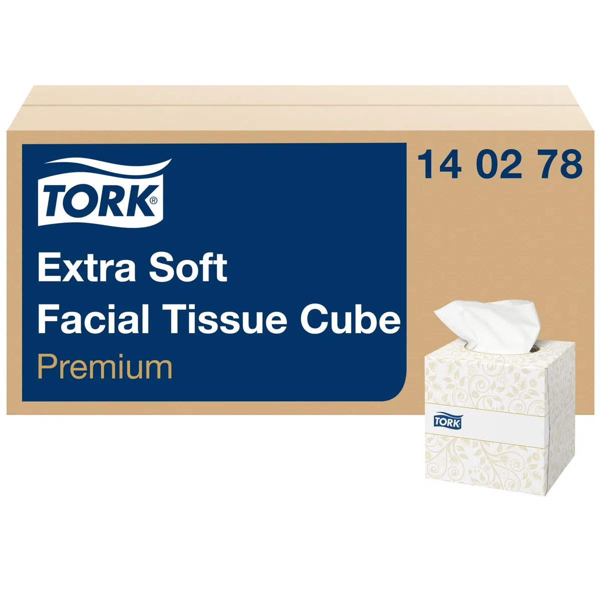 Tork 140278 Veline per il viso Premium Extra Soft cubo, 2 veli, 30 confezioni x 100 panni (3000 pz), 20,9 cm x 20 cm, resistente, bianco