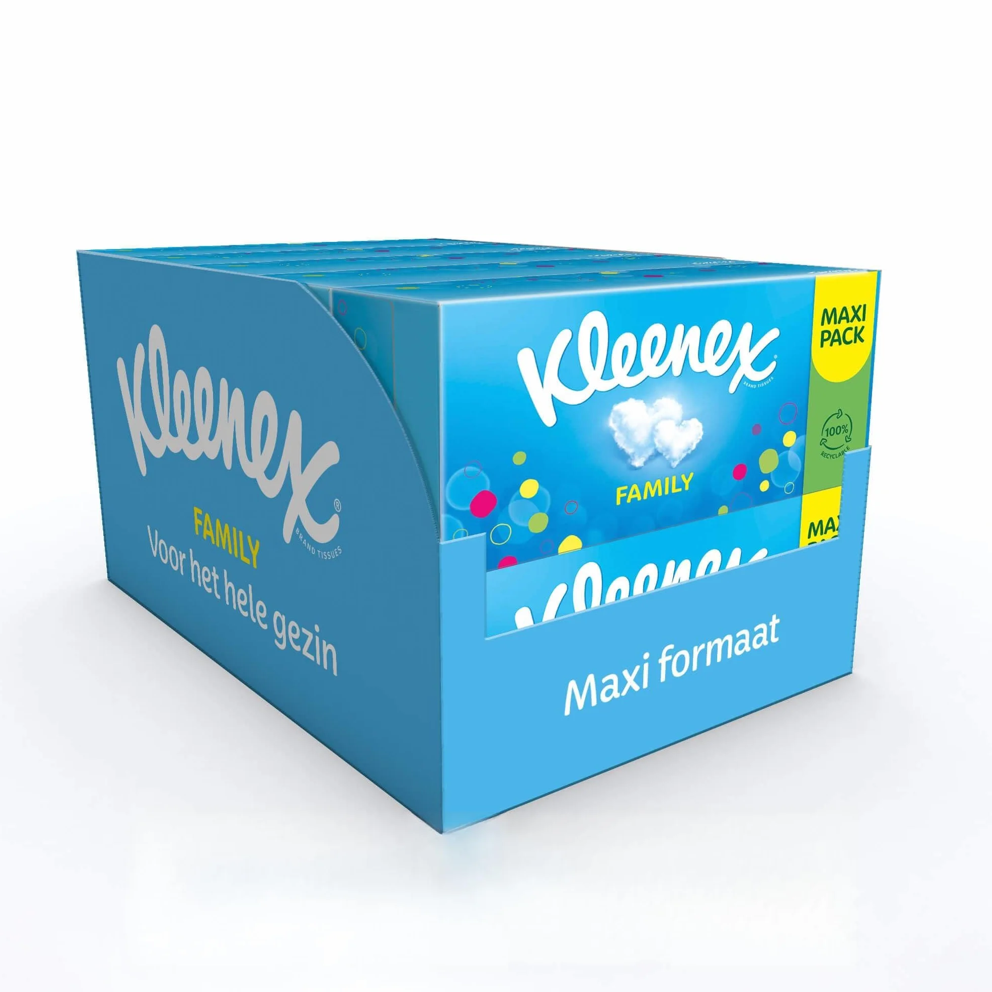 Kleenex Family Box Fazzoletti di Carta, 128 Veline, Kleenex Fazzoletti in Scatola con Carta Certificata FSC, 10 Pacchetti
