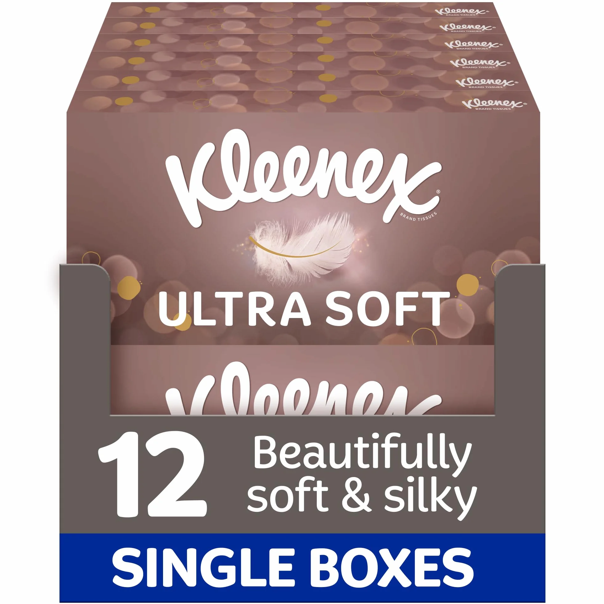 Kleenex Le nostre scatole per fazzoletti per il viso più morbide – Confezione da 12 – estremamente morbide e setose progettate pensando al lusso
