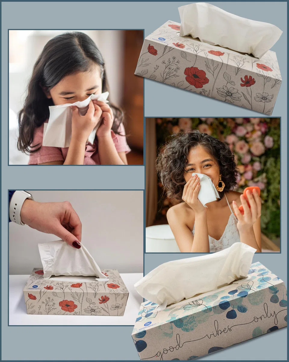 oecolife - Fazzoletti rigenerati, a 4 strati, 1600 salviette, confezione da 80 pezzi, senza plastica, in diversi motivi di imballaggio, sostenibili, morbidi e delicati