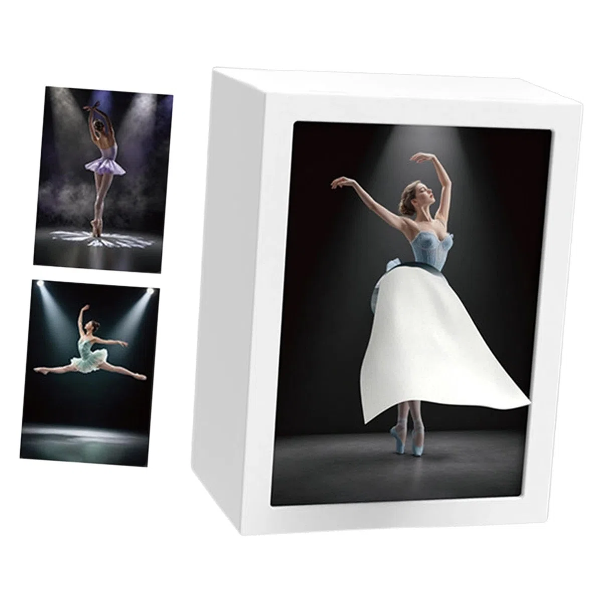 Porta Fazzoletti Decorativo a Forma di Ballet Box, Porta Fazzoletti Creativa con Luce Integrata per Scrivania, Camera da Letto e Soggiorno, 15 x 10 x 19,8 Cm