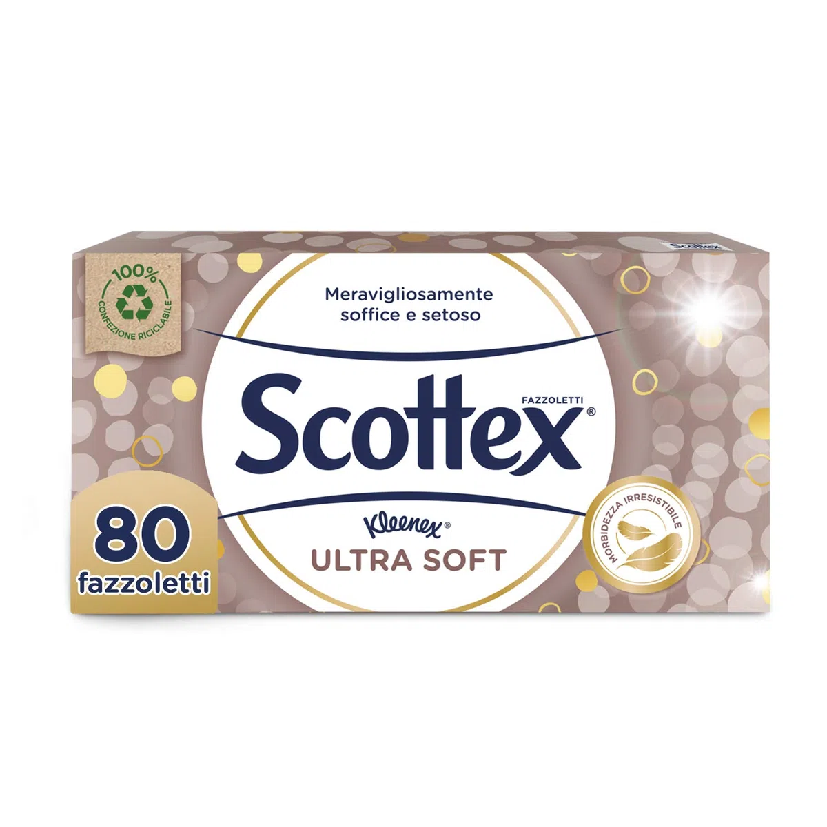 Scottex Ultra Soft Box Fazzoletti, Box da 80 Fazzoletti
