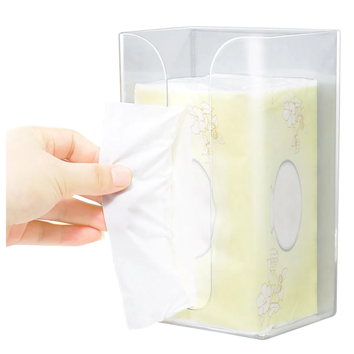 2 Pezzi Dispenser da Parete, Senza Foratura Scatola Porta Fazzoletti Pratica per Asciugamani, Supporto Autoadesivo da Muro per Bagno Cucina Ufficio