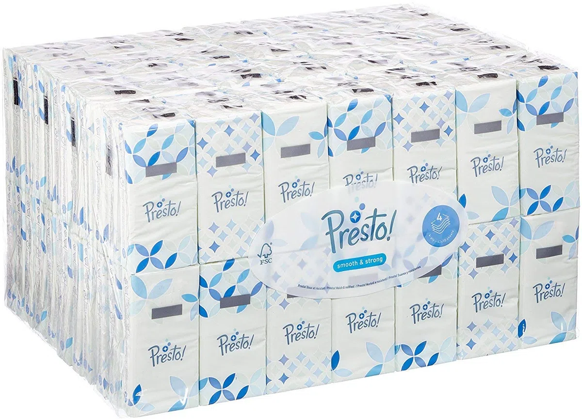 Marchio Amazon - Presto! Fazzoletti a 4 strati, 1680 unità, 10 confezioni da 168