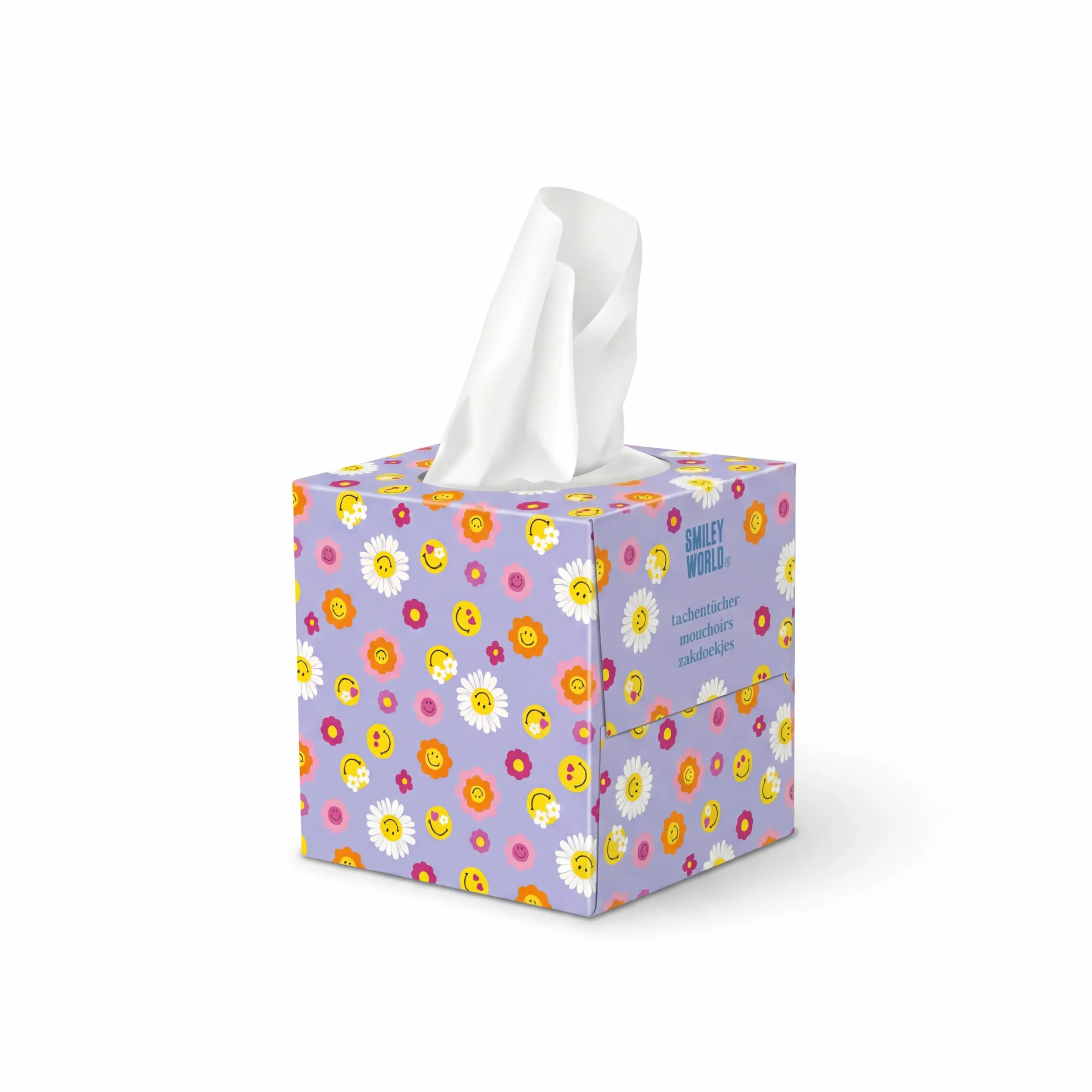 SMILEYWORLD Fazzoletti di Carta 3 Veli – 576 Fogli (12 Scatole Cubo x 48) – Fazzoletti Ultra Morbidi e Resistenti – Scatola Fazzoletti Design (BLOOM EDITION)