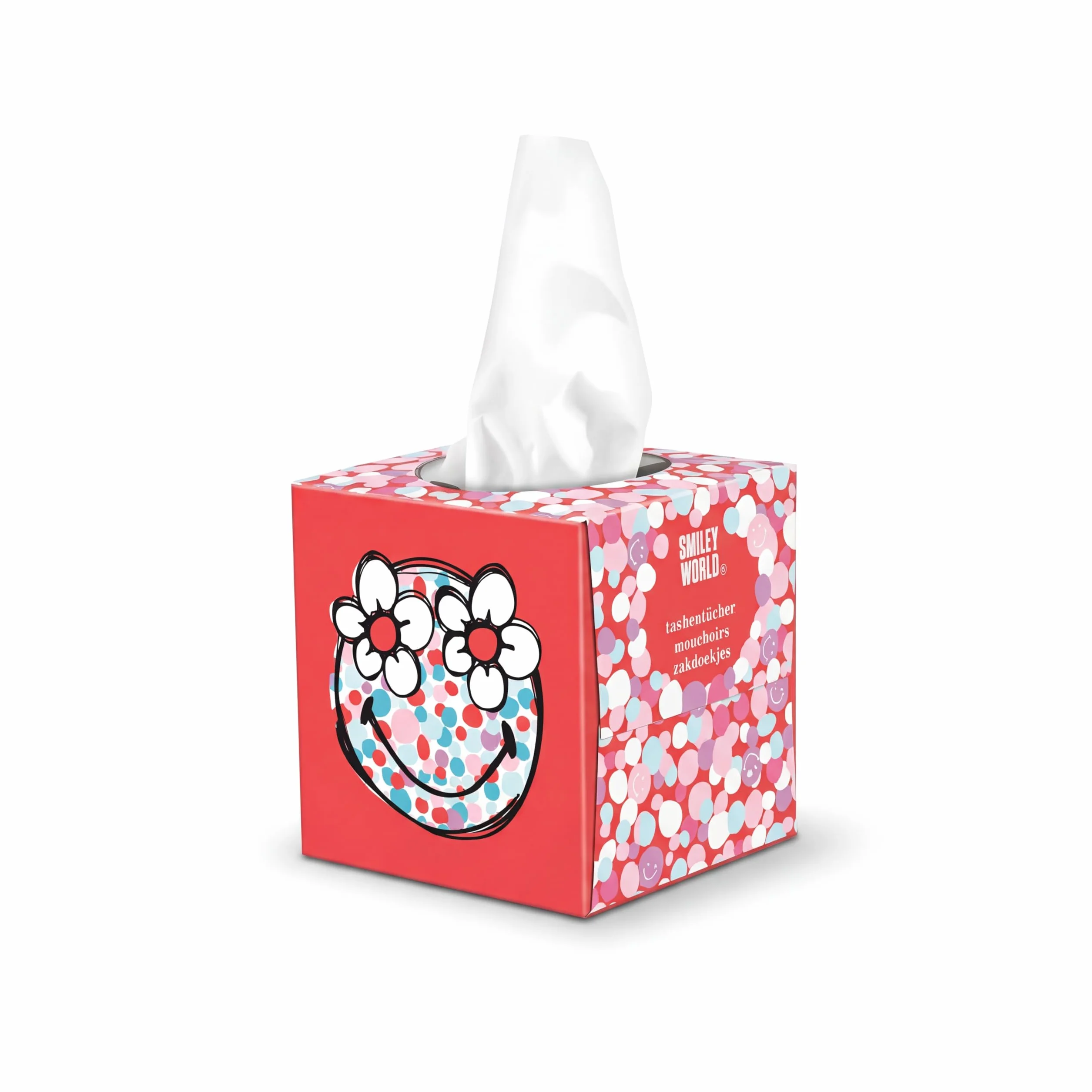 SMILEYWORLD Fazzoletti di Carta 3 Veli – 960 Fogli (20 Scatole Cubo x 48) – Fazzoletti Ultra Morbidi e Resistenti – Scatola Fazzoletti Design (POP EDITION)