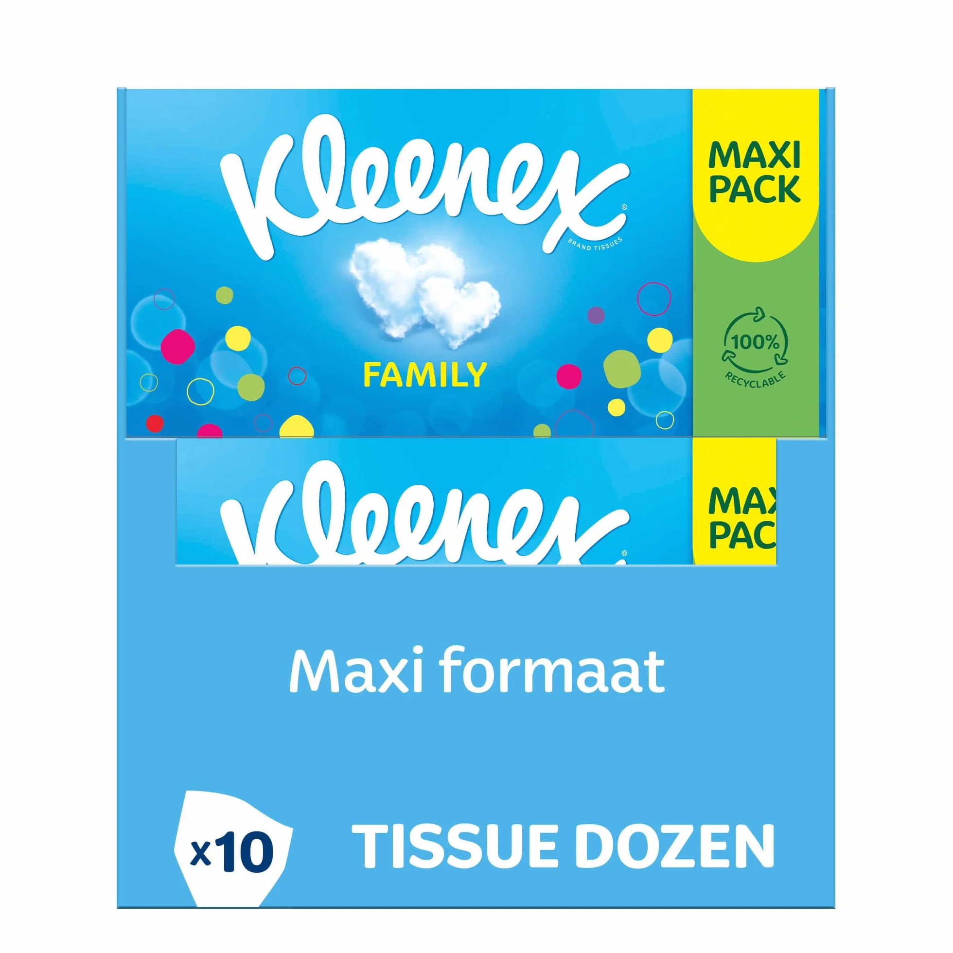 Kleenex Family Box Fazzoletti di Carta, 128 Veline, Kleenex Fazzoletti in Scatola con Carta Certificata FSC, 10 Pacchetti